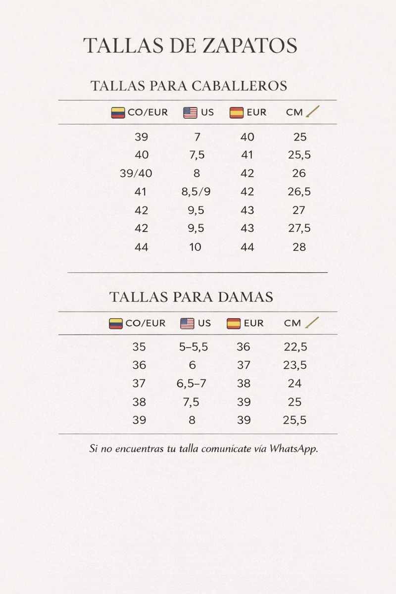 Guía de Tallas